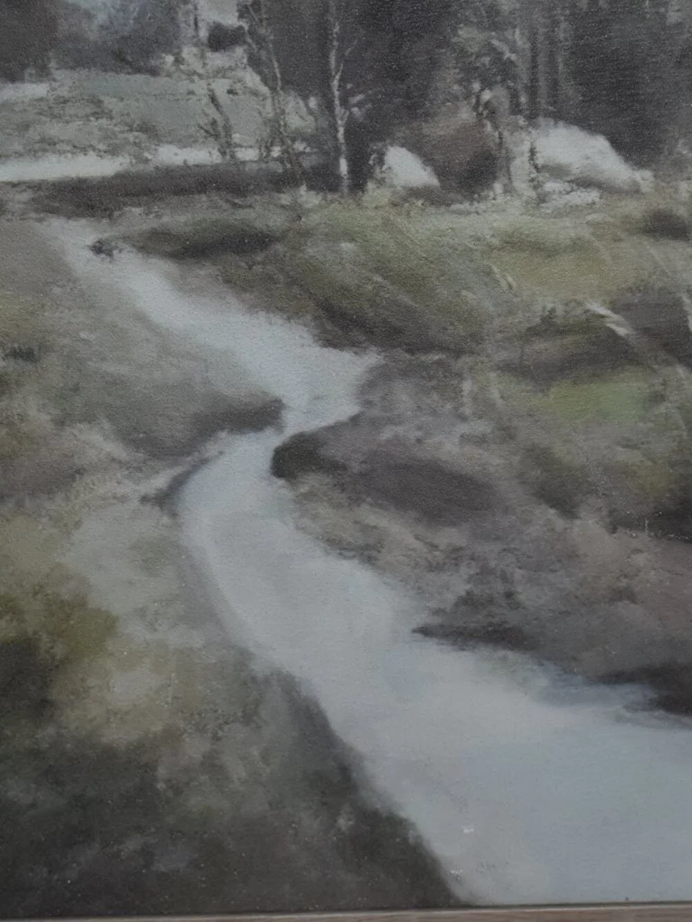 Rustic Country River Stream Nature Landscape Wall Art Decor